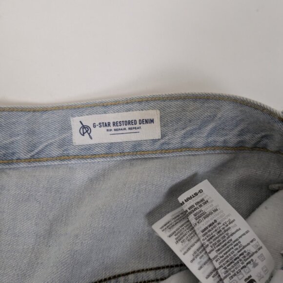 GStar Raw Restored Denim Shorts Light Wash Blue Mid Rise Fitted - Picture 4 of 8